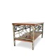 SALOMON stolik kawowy stylowy elegancki kute ozdobne elementy110x60 blat rustykalny srebrne elementy
