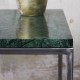 LAPIS Stolik kawowy kwadratowy 50cm z blatem marmurowym zielonym Verde Gwatemala metalowe nogi surowa stal