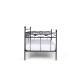 FLORIS Kanapa metalowa łóżko czarne 120x200 cm