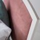 VANESSA Łóżko tapicerowane dla dziewczynki różowa tkanina biały metal 90x200 cm