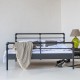 NEXUS Łóżko metalowe industrialne loft rury 160x200 cm czarne
