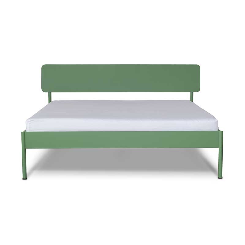 ATROX Łóżko z metalu z wezgłowiem 140x200 jasnozielone