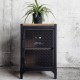 PERFOR R. Stolik nocny czarny metalowy loft