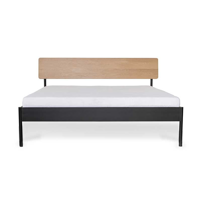 ATROX Łóżko z wezgłowiem z dębu naturalnego 200x200