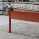 ATROX Łóżko z wezgłowiem z dębu naturalnego 200x200 terakota rama