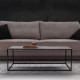 SIMPLEX Stolik kawowy z metalu czarny loft skandynawski 110 cm