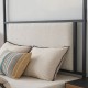 MOLIS Łóżko z baldachimem 160x200 boucle zagłówek baranek