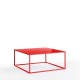 SIMPLEX Stolik kawowy czerwony z metalu kwadratowy 80x80 cm