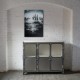 BROOKLYN RAW 3-drzwi komoda industrialna z szybami aranżacja loft