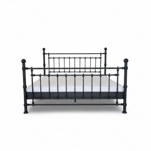 SARA Łóżko metalowe 140x200 czarne eleganckie