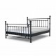 SARA Łóżko metalowe 140x200 czarne unikatowe stal