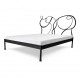 VIRGO Łóżko z metalu ozdobny zagłówek 140x200 cm