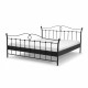 LIZA Łóżko metalowe eleganckie czarne na materac 140