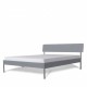 ATROX Łóżko z wezgłowiem 200x200 metalowe szare