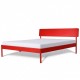 ATROX Łóżko z wezgłowiem 200x200 w kolorze czerwieni stal