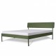 ATROX Łóżko metalowe z zagłówkiem oliwka 160x200