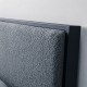 VIVO Łóżko metalowe czarne 200x200 tapicerka boucle ciemna