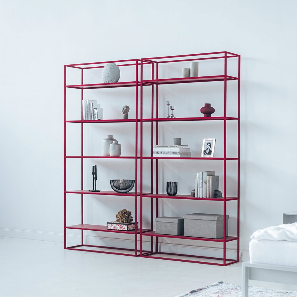 Metalowy regał SIMPLEX bordo FRANCKE